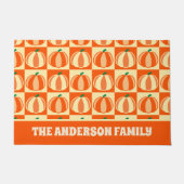 ヴィンテージカボプキンオレンジタータンチェック格子感謝祭 ドアマット (正面)