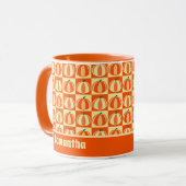 ヴィンテージカボプキンオレンジタータンチェック格子感謝祭 マグカップ (正面左)