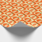 ヴィンテージカボプキンオレンジタータンチェック格子感謝祭 ラッピングペーパー (角)