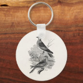 ヴィンテージカマドウズバードウブパーソナライズされたバード キーホルダー (正面)