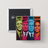 ヴィンテージカマラハリスホープhate heal grow 缶バッジ (正面&裏面)