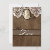 ヴィンテージカメオブルックレースブライダルシャワー招待状 招待状 (裏面)