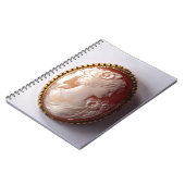 ヴィンテージカメオ女性のシルエット ノートブック (左側)