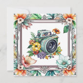 ヴィンテージカメラかわいらし花水彩 (正面)