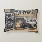 ヴィンテージカメラとフォトプリント アクセントクッション (裏面)