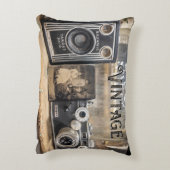 ヴィンテージカメラとフォトプリント アクセントクッション (裏面(縦))