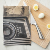 ヴィンテージカメラとフォトプリント キッチンタオル (四つ折り)