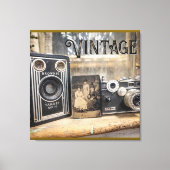 ヴィンテージカメラとフォトプリント キャンバスプリント (正面)