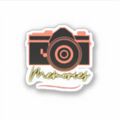 ヴィンテージカメラと思い出の文字シール シール (正面)