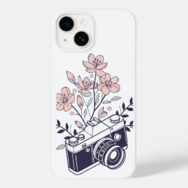 ヴィンテージカメラと花 – 花の写真 Case-Mate iPhone 14ケース