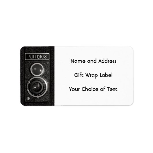ヴィンテージカメラのレンズ名と住所 シール (正面)