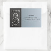 ヴィンテージカメラの名前とアドレスのシール 長方形シール (バッグ)