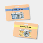 ヴィンテージカメラの名前 バッジ (正面＆裏面)