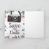 ヴィンテージカメラのSave the Date ノートカード (内部)