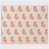 ヴィンテージカメラアートワーク（オレンジとピンク） ラッピングペーパー (フラット)