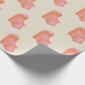 ヴィンテージカメラアートワーク（オレンジとピンク） ラッピングペーパー (角)
