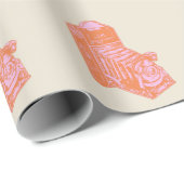 ヴィンテージカメラアートワーク（オレンジとピンク） ラッピングペーパー (ロールコーナー)