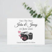 ヴィンテージカメラカメラカメラウェディング日付を保存 (スタンド正面)