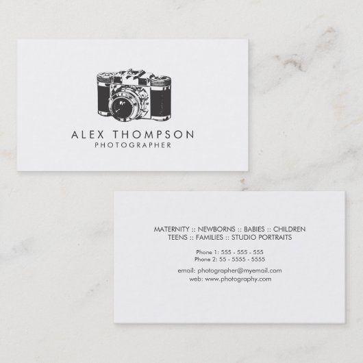 ヴィンテージカメラカメラマン名刺 名刺 (正面/裏面)