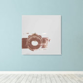 ヴィンテージカメラカメラマン キャンバスプリント (インサイチュ (ウッドフロア))
