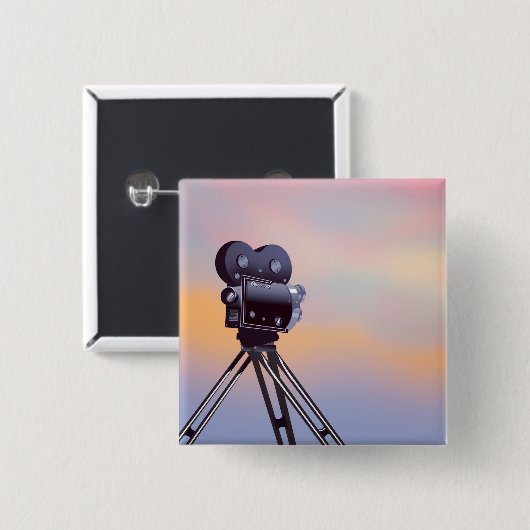 ヴィンテージカメラサンセット 缶バッジ (正面&裏面)