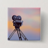 ヴィンテージカメラサンセット 缶バッジ (正面)