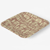 ヴィンテージカメラパターン（茶色） ペーパープレート (傾斜あり)