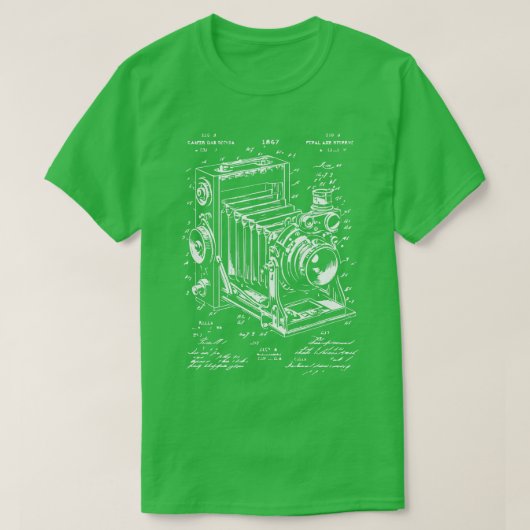 ヴィンテージカメラ不明特許 Tシャツ (デザイン正面)