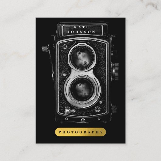 ヴィンテージカメラ写真ソーシャルメディアのアイコン 名刺 (正面)