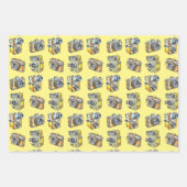 ヴィンテージカメラ及びビデオレコーダレトロ誕生日 ラッピングペーパーシート (正面2)