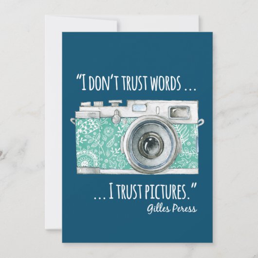 ヴィンテージカメラ及び引用文 ノートカード (正面)