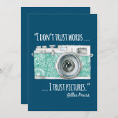 ヴィンテージカメラ及び引用文 ノートカード (正面/裏面)