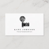 ヴィンテージカメラ撮影ソーシャルメディアQRコード 名刺 (正面)