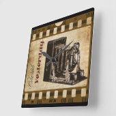 ヴィンテージカメラ撮影フィルム スクエア壁時計 (傾斜)