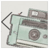 ヴィンテージカメラ柄コットン生地 ファブリック (クローズアップ)