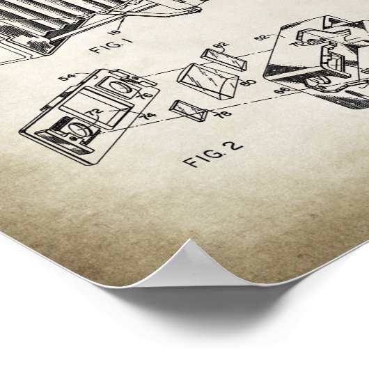 ヴィンテージカメラ特許ポスターヴィンテージ紙 ポスター (角)