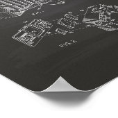 ヴィンテージカメラ1966パテントアート – Chalkboard ポスター (角)