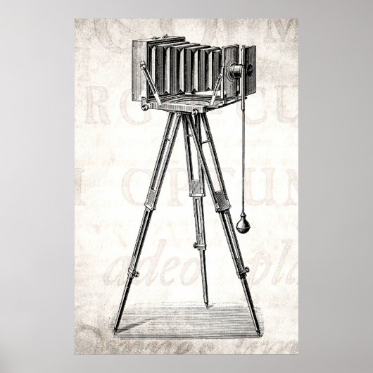 ヴィンテージカメラ – アンティークカメラ撮影レトロ ポスター (正面)