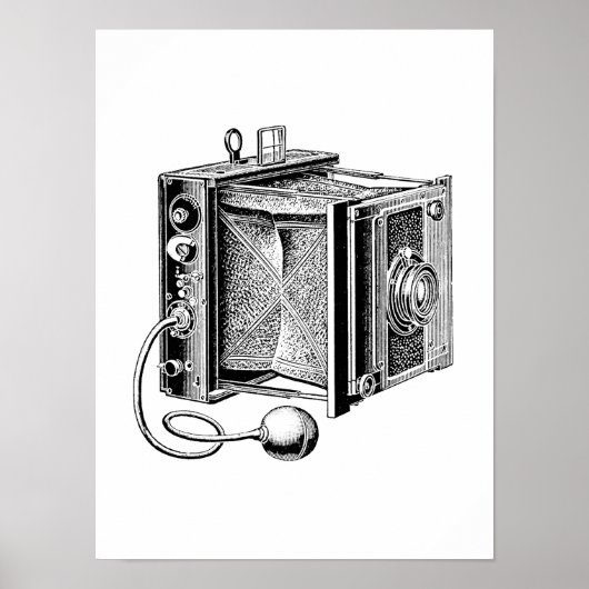 ヴィンテージカメラ – アンティークカメラ撮影 ポスター (正面)