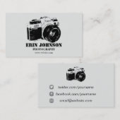 ヴィンテージカメラ、グレーデザイン 名刺 (正面/裏面)