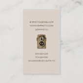 ヴィンテージカメラ&フラワーウォータカラー写真 名刺 (裏面)