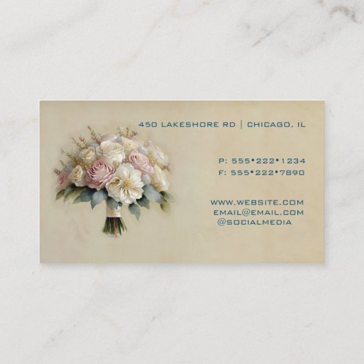 ヴィンテージカメラ&フラワーウォーターカラー撮影BU 名刺 (裏面)