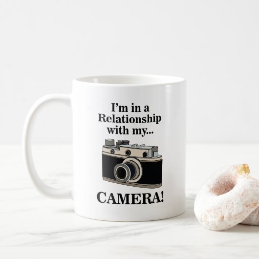 ヴィンテージカメラ 楽しい写真家  コーヒーマグカップ (ドーナツ)