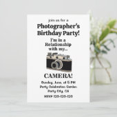 ヴィンテージカメラ 楽しい写真家 誕生日パーティー 招待状 (スタンド正面)