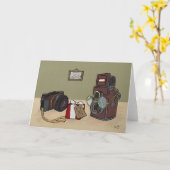 ヴィンテージカメラ – 父の日のカード カード (黄色い花)