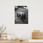 ヴィンテージカメラ(白黒) ポスター (キッチン)
