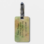 ヴィンテージカメリアフランスのボタニカルパーソナライズされた ラゲッジタグ (裏面縦)