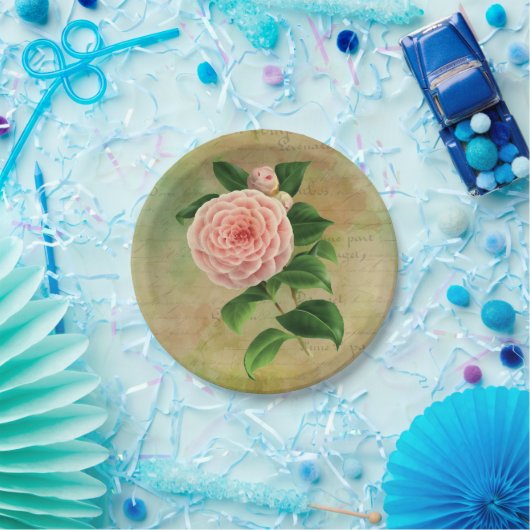 ヴィンテージカメリアフランスの植物学 ペーパープレート (パーティー)