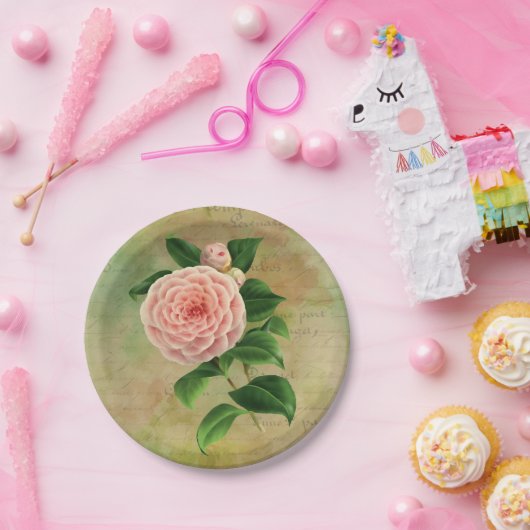 ヴィンテージカメリアフランスの植物学 ペーパープレート (パーティー)