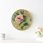 ヴィンテージカメリアフランスの植物学 ラージ壁時計 (ホーム)